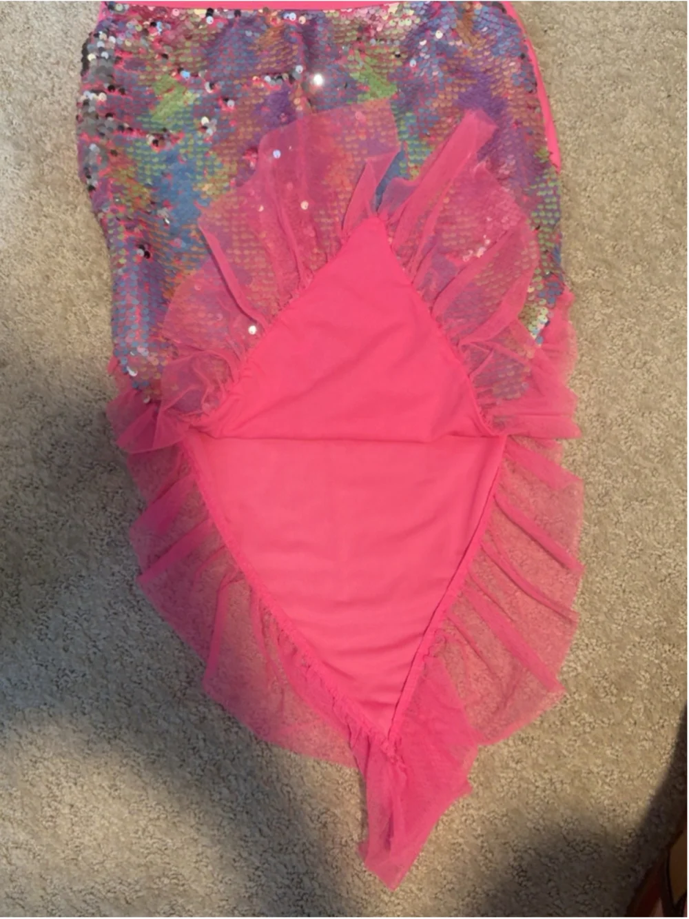 Wonder Nation Girls Sequin Mermaid Tail Costume Skirt Pink M 7–8